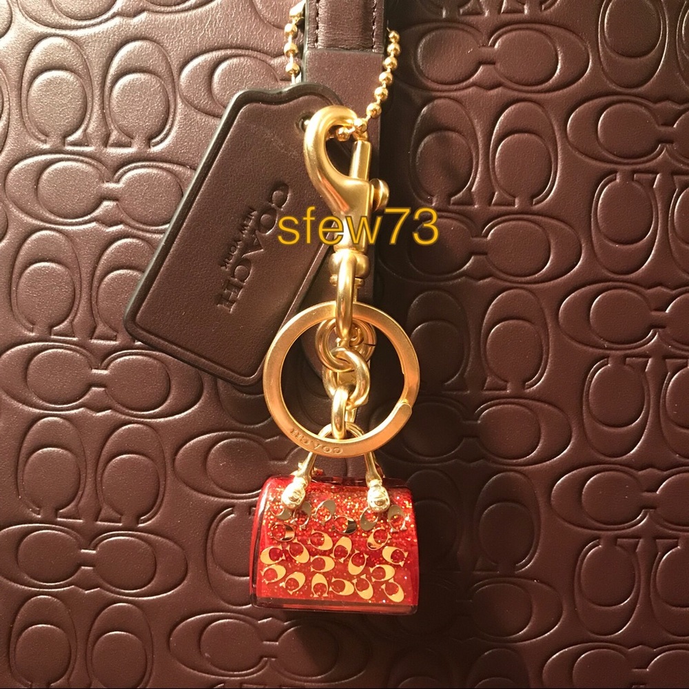 Authentic Coach Handbag Bag Charm True Red/Gold